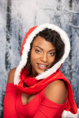 African American woman on the holiday season 
