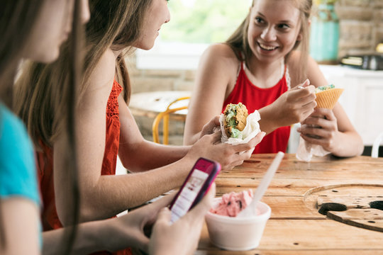 Treat: Teen Friends Hanging At The Ice Cream Shop