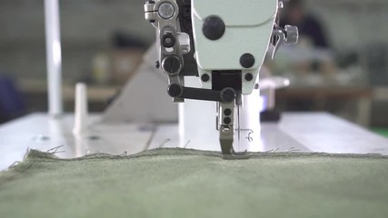 close-up, the work of the sewing mechanism in slow motion