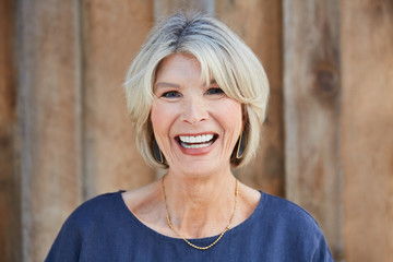 Close-up portrait of senior Caucasian woman