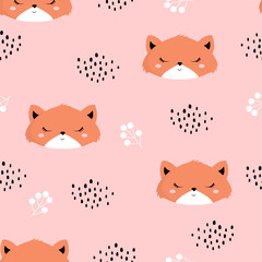 cute fox seamless pattern