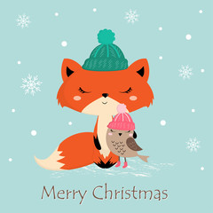 greeting card with fox
