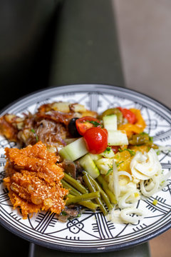 A plate of savory food