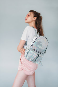 Studio portrait of gorgeous teen girl