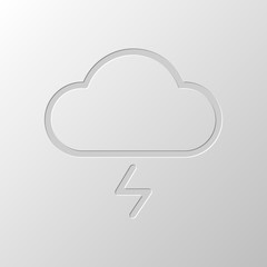 cloud and lightning. simple outline icon. linear symbol with thi