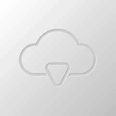 outline cloud download simple icon. linear symbol with thin outl