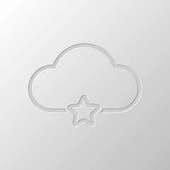 bookmark cloud database. linear symbol with thin outline. simple