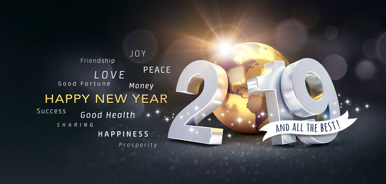 Happy New Year 2019 Greeting Card