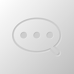 Simple text cloud. Linear, thin outline. Paper design. Cutted sy