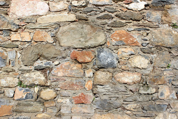 Old ancient stone wall detail horizontal abstract