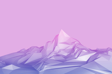 Low poly image of the mountain 3d illustration
