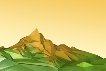 Low poly mountain 3D illustration