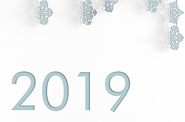 Frame of complex three-dimensional snowflakes 3D illustration