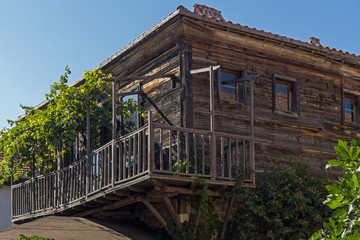 Typical Street and houses in old town of Nessebar, Burgas Region, Bulgaria