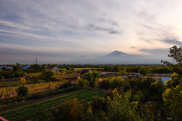 Fototapeta na wymiar View of Mout Ararat from Armenia