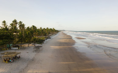 Aerial view of beach with drone