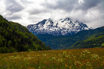 Fototapeta na wymiar Wolken, Alpen, Landschaft, Österreich, Berge, Gebirge, Schnee
