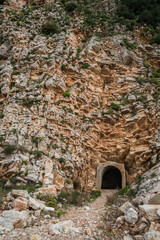 Tunnel cut out inside the rock