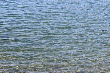 Clean clear sea water ripples on surface horizontal background