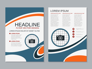 Modern professional business two-sided flyer vector design template