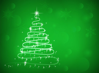 Beautiful christmas tree With snowflakes in the Christmas season.