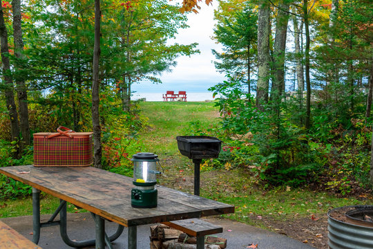 Scenic Lakeside Campsite Overlooking Lake Superior - Camping In Fall