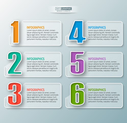 Abstract 3D Paper Infographics. Business template .Vector illustration