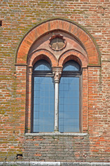 Italy, Mantua, Ducal Palace great apartment of the castle window. One of the city important historical building.