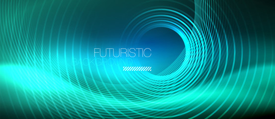 Neon glowing circles background