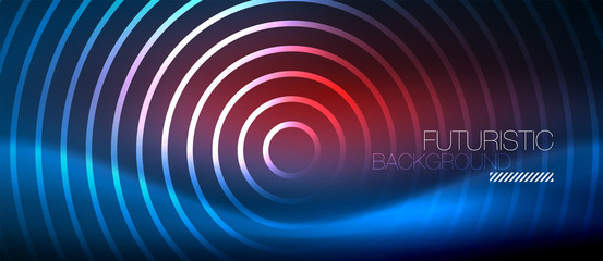 Neon glowing circles background