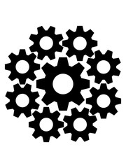 cool kreis rund muster mechanisch arbeiter ingenieur zahnrad mechaniker rad rund design logo