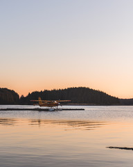 seaplane at sunrise