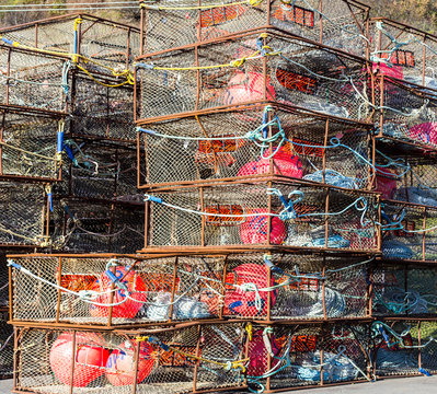 Stacked Crab Pots