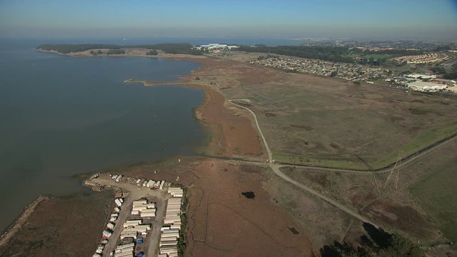 Aerial California coastline San Pablo Bay San Francisco Bay