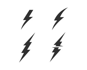 Lightning bolt, electricity power vector set