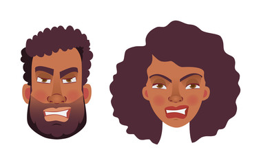 face of African man and woman