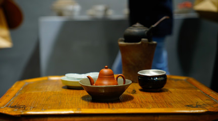 Fototapeta na wymiar The ceramic teapot