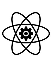 atom symbol zeichen cool kreis rund muster mechanisch arbeiter ingenieur zahnrad mechaniker rad rund design logo