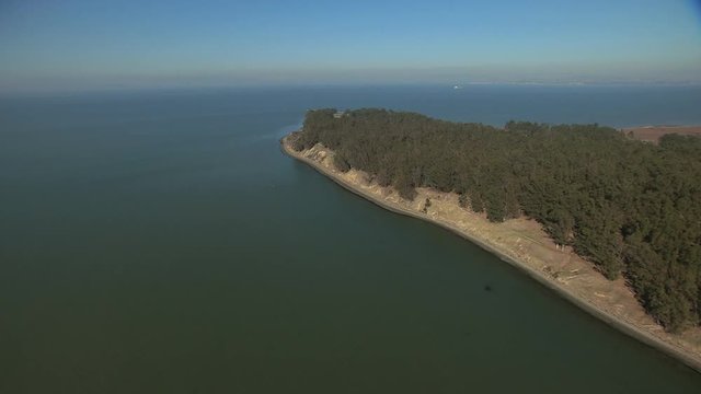 Aerial Pinole Point coastal Park wildlife California USA
