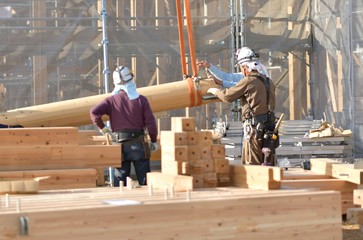 建築工事・木造建築・工事中 
