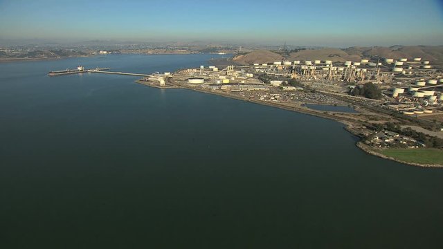Aerial Industrial Coastal Petroleum Oil San Francisco USA