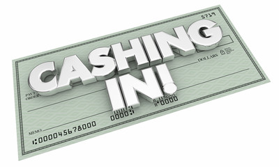 Cashing In Check Money Earn 3d Illustration