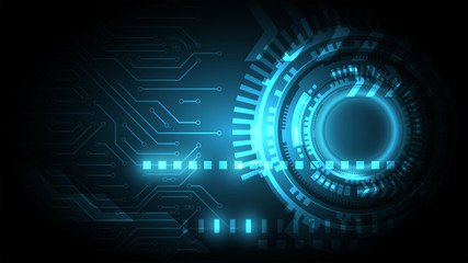 blue circuit on cyberspace background,abstract technology background,circuit connection with power core