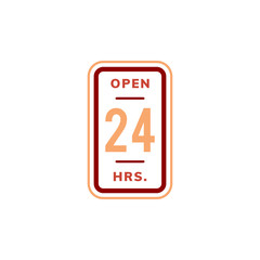 Open 24 hours banner sign illustration
