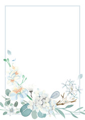 Invitation card with a light blue theme