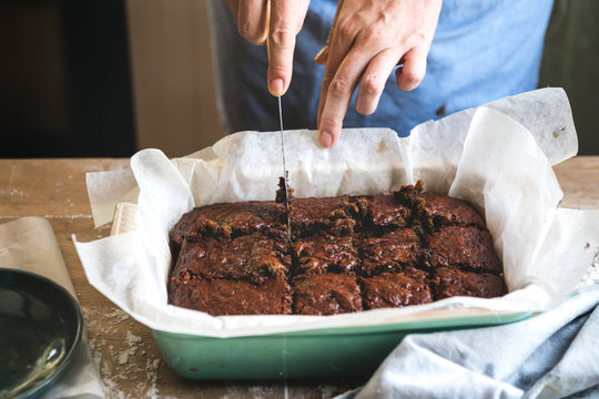 Homemade brownies food photography recipe idea