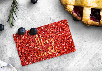 Christmas holiday greeting design mockup