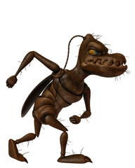 cockroach cartoon in white background