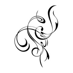 abstract decorative pattern in smooth black lines on a white background