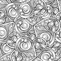 Black and white abstract seamless pattern.